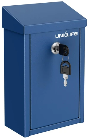 Blue Metal Donation Box, Wall Mounted Mailbox for Outside Safe Suggestion Box with Key Lock, Steel Key Drop Box for Outside, Cash Box for Home Office and Business Blue Metal Donation Box, Wall Mounted Mailbox for Outside Safe Suggestion Box with Key Lock, Steel Key Drop Box for Outside, Cash Box for Home Office and Business
