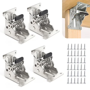 4 Pack Locking Hinge for Folding Table Brackets (Silver) Heavy Duty Folding Table Leg Hinges 90 Degree Folding Leg Support Bracket for Table Legs Furniture 4 Pack Locking Hinge for Folding Table Brackets (Silver) Heavy Duty Folding Table Leg Hinges 90 Degree Folding Leg Support Bracket for Table Legs Furniture