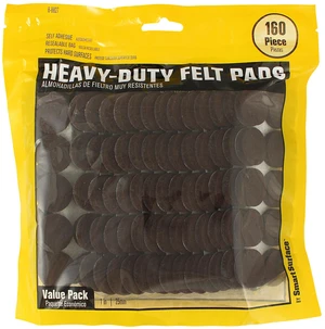 8827 Heavy Duty Self Adhesive Furniture Felt Pads 1-Inch Round Brown 160-Piece Value Pack in Resealable Bag 8827 Heavy Duty Self Adhesive Furniture Felt Pads 1-Inch Round Brown 160-Piece Value Pack in Resealable Bag