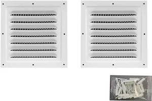 2pcs Attic Vent Soffit Vent Aluminum Wall Vent Metal Shed Vent Square Vent Louver Vent Grille with Built-in Insect Screen for Exterior Door House Attic Garage Ceiling (White 10" x 10"-2 Pack) 2pcs Attic Vent Soffit Vent Aluminum Wall Vent Metal Shed Vent Square Vent Louver Vent Grille with Built-in Insect Screen for Exterior Door House Attic Garage Ceiling (White 10" x 10"-2 Pack)