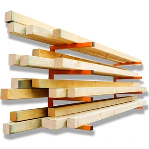 Wood Organizer and Lumber Storage Rack Wall Mount, Heavy Duty Metal Shelf with 4-Level Holds Up 800 LBS, Indoor & Outdoor Use - Orange Wood Organizer and Lumber Storage Rack Wall Mount, Heavy Duty Metal Shelf with 4-Level Holds Up 800 LBS, Indoor & Outdoor Use - Orange
