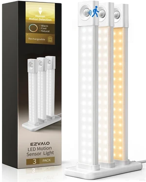 Under Cabinet Lighting with Charging Station, 11.8'' Motion Sensor Light Indoor, 1500mAh Rechargeable LED Light, 3 Color Temperatures, Dimmable Counter Lights for Kitchen, Closet, Stair (3Pack) Under Cabinet Lighting with Charging Station, 11.8'' Motion Sensor Light Indoor, 1500mAh Rechargeable LED Light, 3 Color Temperatures, Dimmable Counter Lights for Kitchen, Closet, Stair (3Pack)