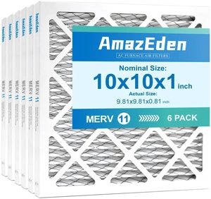 10x10x1 AC Air Filter MERV 11 (6-Pack) MPR 1000 FPR 7 HVAC Furnace Pleated Filters Dust Defense for Home Exact Dimensions: 9.81x9.81x0.81 Inch 10x10x1 AC Air Filter MERV 11 (6-Pack) MPR 1000 FPR 7 HVAC Furnace Pleated Filters Dust Defense for Home Exact Dimensions: 9.81x9.81x0.81 Inch