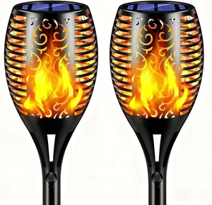 Flickering Flame Solar Torch Lights Outdoor, 43" Tall, 2 Pack Realistic 99-LED Flame Effect, Charges in 6-8 Hours, 10-12-Hour Runtime, IP65 Waterproof, Auto On/Off for Yard, Patio, Garden Flickering Flame Solar Torch Lights Outdoor, 43" Tall, 2 Pack Realistic 99-LED Flame Effect, Charges in 6-8 Hours, 10-12-Hour Runtime, IP65 Waterproof, Auto On/Off for Yard, Patio, Garden