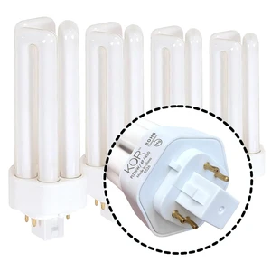 26W Triple Tube Compact Fluorescent Light Bulb, 4 Pack GX24Q-3 4-pin Base, 5000K Bright White, PL26W/3U/4P 26W Triple Tube Compact Fluorescent Light Bulb, 4 Pack GX24Q-3 4-pin Base, 5000K Bright White, PL26W/3U/4P