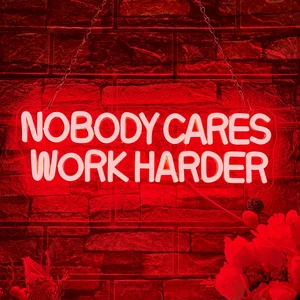 Nobody Cares Work Harder Neon Sign, Motivational Neon Light USB Powered Lnspirational LED Neon Light Wall Art, for Office Study Room Or Gym Teen Bedroom Modern Decor(15.7 * 5.1 In) Nobody Cares Work Harder Neon Sign, Motivational Neon Light USB Powered Lnspirational LED Neon Light Wall Art, for Office Study Room Or Gym Teen Bedroom Modern Decor(15.7 * 5.1 In)
