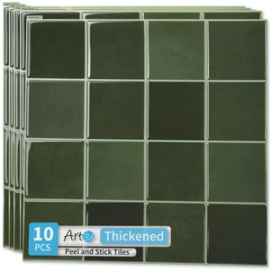 Grid Design Peel and Stick Backsplash, 10-Pack, 12 x 12 in, Green Enhanced Thickness, Strong Adhesion, Moisture Resistant, Long-Lasting, Minimalist Look, DIY Friendly, for Kitchen Countertops Grid Design Peel and Stick Backsplash, 10-Pack, 12 x 12 in, Green Enhanced Thickness, Strong Adhesion, Moisture Resistant, Long-Lasting, Minimalist Look, DIY Friendly, for Kitchen Countertops