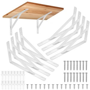 8 Pcs Heavy Duty Shelf Brackets, Floating Metal Shelf Brackets, Metal Wall Mount L Shaped Shelves Support Angle Brackets for Heavy Duty Floating Shelves Shelf Brackets (7.87x4.72 inch White) 8 Pcs Heavy Duty Shelf Brackets, Floating Metal Shelf Brackets, Metal Wall Mount L Shaped Shelves Support Angle Brackets for Heavy Duty Floating Shelves Shelf Brackets (7.87x4.72 inch White)