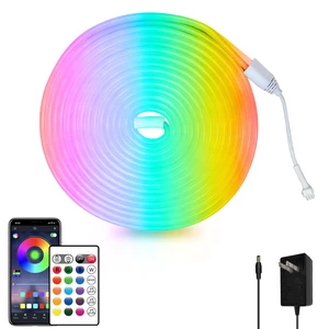 16.4FT Led Neon Rope Lights Control with App/Remote,Flexible Led Rope Lights,Multiple Modes,IP65 Outdoor RGB Neon Lights Waterproof,Music Sync Gaming Led Neon Strip Lights for Bedroom Décor 16.4FT Led Neon Rope Lights Control with App/Remote,Flexible Led Rope Lights,Multiple Modes,IP65 Outdoor RGB Neon Lights Waterproof,Music Sync Gaming Led Neon Strip Lights for Bedroom Décor