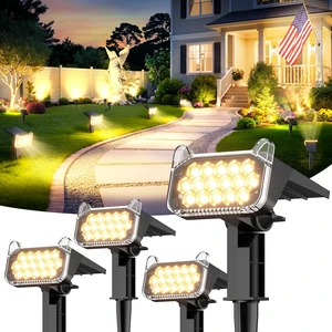 Solar Spot Lights Outdoor Waterproof IP65, Super Bright LEDs with Lens, 2 Lighting Modes, 2 in 1 Auto On/Off Solar Powered Spotlights for Outside Landscape Holiday Decor, 4 Pack, Warm White Solar Spot Lights Outdoor Waterproof IP65, Super Bright LEDs with Lens, 2 Lighting Modes, 2 in 1 Auto On/Off Solar Powered Spotlights for Outside Landscape Holiday Decor, 4 Pack, Warm White