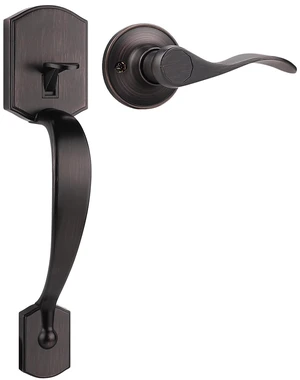 Oil Rubbed Bronze Front Door Handle No Lock 45° EasySwing Door Handle, Compatible with Smart Lock & Deadbolt for Household Front Door Oil Rubbed Bronze Front Door Handle No Lock 45° EasySwing Door Handle, Compatible with Smart Lock & Deadbolt for Household Front Door