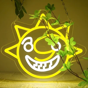 Fnaf Sun Neon Sign for Wall Decor Five Nights LED Neon Lights for Gameroom Birthday for kids Fnaf Sun Neon Sign for Wall Decor Five Nights LED Neon Lights for Gameroom Birthday for kids