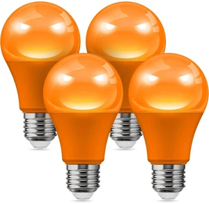 Halloween Orange Light Bulbs Outdoor, A19 E26 Porch Lights 6W Dusk to Dawn Sensor, 40W Equivalent, Orange Colored Light Bulb, E26 Base for Party Patio Backyard, Thanksgiving Day, 4 Pack Halloween Orange Light Bulbs Outdoor, A19 E26 Porch Lights 6W Dusk to Dawn Sensor, 40W Equivalent, Orange Colored Light Bulb, E26 Base for Party Patio Backyard, Thanksgiving Day, 4 Pack
