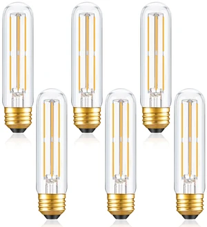 Dimmable E26 T10 LED Bulb Tube Light Bulbs 6W,2700K Solf White 600LM,6 Pack (60W Equivalent),Tubular Light Bulb Type T Long Thin Skinny Light Bulbs for Curio Cabinet,Piano Light,Chandelier,Hutch Dimmable E26 T10 LED Bulb Tube Light Bulbs 6W,2700K Solf White 600LM,6 Pack (60W Equivalent),Tubular Light Bulb Type T Long Thin Skinny Light Bulbs for Curio Cabinet,Piano Light,Chandelier,Hutch