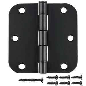 30 Pack Matte Black Interior Door Hinges Round 3.5" with 5/8" Radius 3.5 Inch Black Hinges for Doors Standard Hardware with Removable Pin for Bedroom, Office, Shed, and Gate 30 Pack Matte Black Interior Door Hinges Round 3.5" with 5/8" Radius 3.5 Inch Black Hinges for Doors Standard Hardware with Removable Pin for Bedroom, Office, Shed, and Gate