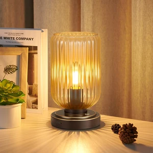 Cordless Table Lamp for Bedroom, Touch Stepless Dimmable Modern 7500mAh Rechargeable Battery, Amber Glass Shade,Oil Rubbed Bronze Base, Bulb Included, Wireless Lamp for Desk, Living Room Cordless Table Lamp for Bedroom, Touch Stepless Dimmable Modern 7500mAh Rechargeable Battery, Amber Glass Shade,Oil Rubbed Bronze Base, Bulb Included, Wireless Lamp for Desk, Living Room
