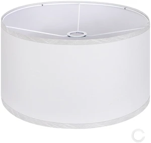 White Large Drum Lamp Shades for Floor Lamps, 16" Top x 16" Bottom x 9" High, Easy to Assemble, Replacement Linen Lampshades for Table Lamps & Bedside Lamps (1.65" Spider) White Large Drum Lamp Shades for Floor Lamps, 16" Top x 16" Bottom x 9" High, Easy to Assemble, Replacement Linen Lampshades for Table Lamps & Bedside Lamps (1.65" Spider)