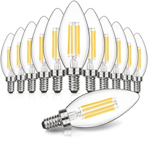 Dimmable E12 LED Candelabra Bulbs 60W Equivalent, Soft White 3000K, 600LM Chandelier Light Bulb, B11 LED Candle Light Bulbs, 12 Pack Dimmable E12 LED Candelabra Bulbs 60W Equivalent, Soft White 3000K, 600LM Chandelier Light Bulb, B11 LED Candle Light Bulbs, 12 Pack