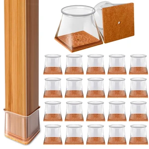 Chair Leg Floor Protectors Caps Covers Furniture Pads 24Pcs Clear Silicone Felt Chair Sliders for Hardwood Floors Protect the Floor from Scratches Universal M Chair Leg Floor Protectors Caps Covers Furniture Pads 24Pcs Clear Silicone Felt Chair Sliders for Hardwood Floors Protect the Floor from Scratches Universal M