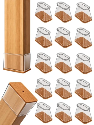 Chair Leg Floor Protectors Rectangle Caps Covers Furniture Pads 24Pcs Clear Silicone Felt Chair Sliders for Hardwood Floors Protect the Floor from Scratches(Fit:L 1.5"-2",W 0.75"-1") Chair Leg Floor Protectors Rectangle Caps Covers Furniture Pads 24Pcs Clear Silicone Felt Chair Sliders for Hardwood Floors Protect the Floor from Scratches(Fit:L 1.5"-2",W 0.75"-1")