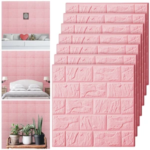 30 Pcs 3D Wall Panels Peel and Stick Wallpaper Foam, Elegant Pink Faux Brick Stone Tiles, Covering 28.8-48.4 Sq ft, Self Adhesive Waterproof Panels for Bedroom Living Room Kitchen Walls 30 Pcs 3D Wall Panels Peel and Stick Wallpaper Foam, Elegant Pink Faux Brick Stone Tiles, Covering 28.8-48.4 Sq ft, Self Adhesive Waterproof Panels for Bedroom Living Room Kitchen Walls