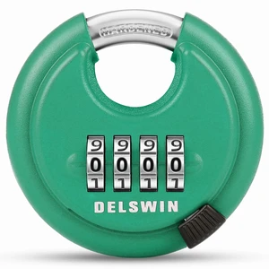 4 Digit Combination Disc Padlock with Hardened Steel Shackle Silver Lock for Sheds, Storage Unit, Gym and Fence (Green 1Pcs) 4 Digit Combination Disc Padlock with Hardened Steel Shackle Silver Lock for Sheds, Storage Unit, Gym and Fence (Green 1Pcs)