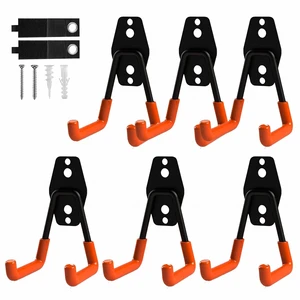 6-Pack Small Square Heavy Duty Garage Hooks, Ideal for Hanging Ladders, Bikes, Tools, Garage, Garden, Basement, Shed, Utility Room Storage (Orange) 6-Pack Small Square Heavy Duty Garage Hooks, Ideal for Hanging Ladders, Bikes, Tools, Garage, Garden, Basement, Shed, Utility Room Storage (Orange)