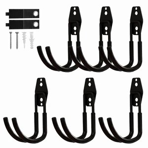 Garage Hooks, 6 Pack Large Round Wall Hooks for Hanging Heavy Duty Ladders, Bikes, Tools Ideal for Garage, Garden, Basement Utility Room Storage (Black) Garage Hooks, 6 Pack Large Round Wall Hooks for Hanging Heavy Duty Ladders, Bikes, Tools Ideal for Garage, Garden, Basement Utility Room Storage (Black)