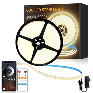 32.8ft COB LED Strip Lights 3000K Warm White Dimmable DC 24V Flexible LED Tape Light for Bedroom, with Remote and app Control LED Light Strip,for DIY Home Decoration 32.8ft COB LED Strip Lights 3000K Warm White Dimmable DC 24V Flexible LED Tape Light for Bedroom, with Remote and app Control LED Light Strip,for DIY Home Decoration