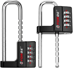 Combination Lock, Black, 2 Locks 4-Digit Heavy Duty, Adjustable Long Shackle 1.57"-3.85", Waterproof, Zinc Alloy, For Outdoor Gate, Fence, Gym Locker, Toolbox Combination Lock, Black, 2 Locks 4-Digit Heavy Duty, Adjustable Long Shackle 1.57"-3.85", Waterproof, Zinc Alloy, For Outdoor Gate, Fence, Gym Locker, Toolbox