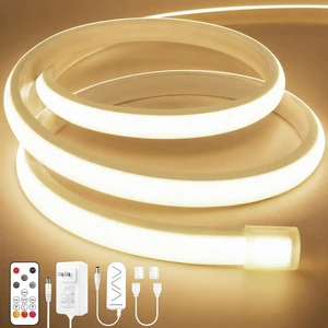 COB LED Strip Lights 32.8ft, Natural White Dimmable Rope with Remote Flexible Neon Tape, Self-Adhesive, Quick Connect, Waterproof, 4000K 24V Silicone for Bedroom,Cabinet,Indoor,10mm Wide,CRI 90+ COB LED Strip Lights 32.8ft, Natural White Dimmable Rope with Remote Flexible Neon Tape, Self-Adhesive, Quick Connect, Waterproof, 4000K 24V Silicone for Bedroom,Cabinet,Indoor,10mm Wide,CRI 90+