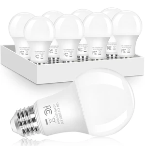 A19 LED Light Bulbs Dimmable, 100 Watt Equivalent Light Bulbs, Daylight White 5000K, 1100 Lumens, 12W Bright E26 LED Bulb, Energy Efficient for Bedroom Living Room Home Office Lamp, 8-Pack A19 LED Light Bulbs Dimmable, 100 Watt Equivalent Light Bulbs, Daylight White 5000K, 1100 Lumens, 12W Bright E26 LED Bulb, Energy Efficient for Bedroom Living Room Home Office Lamp, 8-Pack