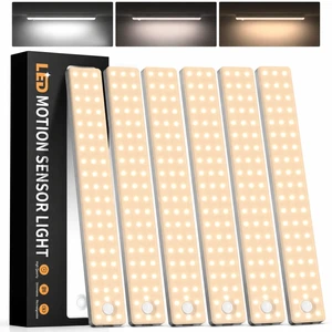 6 Pack 13inch Under Cabinet Lighting, 3 Color Temperatures Motion Sensor Light Indoor, USB Rechargeable Battery Operated Closet Lights, Dimmable LED Cabinet Lights, Under Counter Light for Kitchen 6 Pack 13inch Under Cabinet Lighting, 3 Color Temperatures Motion Sensor Light Indoor, USB Rechargeable Battery Operated Closet Lights, Dimmable LED Cabinet Lights, Under Counter Light for Kitchen