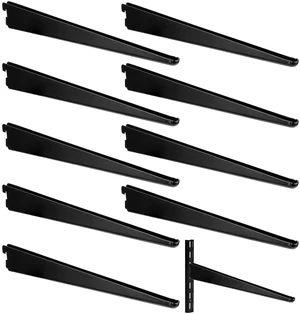 10 Pack Adjustable Shelf Brackets for Double Track System Closet Organization Heavy Duty Wire Shelf Brackets (Black,16.5 Inches) 10 Pack Adjustable Shelf Brackets for Double Track System Closet Organization Heavy Duty Wire Shelf Brackets (Black,16.5 Inches)