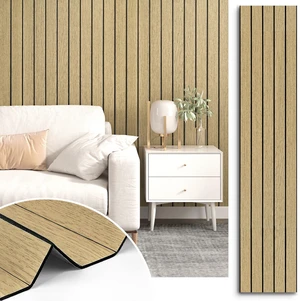 Peel and Stick Beige Wood Panels for Interior Wall Decor 3D Textured Wood Acoustic Wall Panels Self Adhesive Soundproof Wooden Slats Panel Wallpaper for Bedroom Bathroom Ceiling 23.6"x118" Peel and Stick Beige Wood Panels for Interior Wall Decor 3D Textured Wood Acoustic Wall Panels Self Adhesive Soundproof Wooden Slats Panel Wallpaper for Bedroom Bathroom Ceiling 23.6"x118"