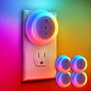 Night Lights Plug Into Wall with 12-Color Changing, 4 Pack Dusk to Dawn Sensor Led Plug in Night Light Dimmable for Bedroom, Stairs, Kitchen, Hallway, Utility Room, Kids Room Night Lights Plug Into Wall with 12-Color Changing, 4 Pack Dusk to Dawn Sensor Led Plug in Night Light Dimmable for Bedroom, Stairs, Kitchen, Hallway, Utility Room, Kids Room