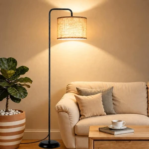 Floor Lamp, Black Standing Floor Lamp for Living Room with 3 CCT Bulb 3 Color Temperatures 12W Bulb included, Metal Lamp with Extended Arm, Lamp for Bedroom, Couch, Reading Nook, Office, Black Floor Lamp, Black Standing Floor Lamp for Living Room with 3 CCT Bulb 3 Color Temperatures 12W Bulb included, Metal Lamp with Extended Arm, Lamp for Bedroom, Couch, Reading Nook, Office, Black