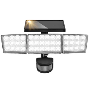 Solar Lights Outdoor, 3500LM 168 LED Motion Sensor Solar Flood Lights, 3 Heads 300° Wide Angle, 3 Modes IP65 Waterproof Solar Security Lights for Yard Garden Patio, 1 Pack (Black) Solar Lights Outdoor, 3500LM 168 LED Motion Sensor Solar Flood Lights, 3 Heads 300° Wide Angle, 3 Modes IP65 Waterproof Solar Security Lights for Yard Garden Patio, 1 Pack (Black)