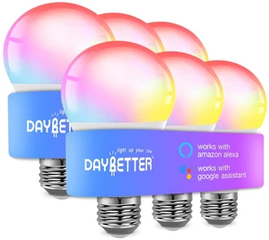 Smart Light Bulbs, Alexa Light Bulb, A19 WiFi Smart Bulb Work with Alexa and Google Assistant,RGBCW Color Changing Light Bulb 9W 800LM E26,Dimmable,Music Sync,No Hub Required,6 Pack Smart Light Bulbs, Alexa Light Bulb, A19 WiFi Smart Bulb Work with Alexa and Google Assistant,RGBCW Color Changing Light Bulb 9W 800LM E26,Dimmable,Music Sync,No Hub Required,6 Pack