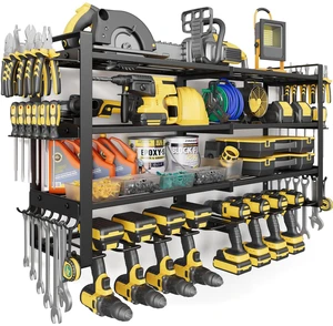 4-Tier Power Tool Organizer Wall Mount, 450LBS Capacity, 8 Drill Holders 3-Tube Reinforced Design, Holds 50+ Tools, Cordless Tool Organizer, Rust Resistant, Quick Assembly, Garage Gift for Men 4-Tier Power Tool Organizer Wall Mount, 450LBS Capacity, 8 Drill Holders 3-Tube Reinforced Design, Holds 50+ Tools, Cordless Tool Organizer, Rust Resistant, Quick Assembly, Garage Gift for Men