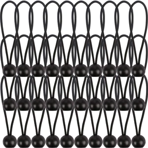 30 Pcs Bungee Balls 6Inch Black Ball Bungees Heavy Duty Heavyweight 6 inch Tarp Bungee Cords, Weather Resistant Tie Down Strap 4mm Thickness - for Camping, Tents, Cargo, Holding Wire and Hoses 30 Pcs Bungee Balls 6Inch Black Ball Bungees Heavy Duty Heavyweight 6 inch Tarp Bungee Cords, Weather Resistant Tie Down Strap 4mm Thickness - for Camping, Tents, Cargo, Holding Wire and Hoses