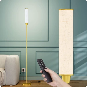 Floor Lamp with Remote Control,brassgold,Linen lampshade Standing Lamp for Living Room,Bedroom,Office,Stepless Adjustable 3000K-6000K Colors,10-100% Brightness Floor Lamp with Remote Control,brassgold,Linen lampshade Standing Lamp for Living Room,Bedroom,Office,Stepless Adjustable 3000K-6000K Colors,10-100% Brightness