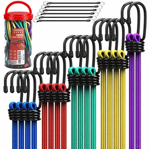 24-Piece Premium Bungee Cords Heavy Duty Outdoor, Bungee Cords with Hooks in a Storage Jar Includes 10", 18", 24", 30", 36", 48" Bungie Cord Bundle Assortment for Camping, Tent, Fastening Items 24-Piece Premium Bungee Cords Heavy Duty Outdoor, Bungee Cords with Hooks in a Storage Jar Includes 10", 18", 24", 30", 36", 48" Bungie Cord Bundle Assortment for Camping, Tent, Fastening Items