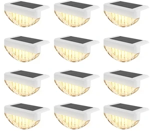 12 Pack Solar Deck Lights Outdoor, Warm White LED Solar Step Lights for Outside, Waterproof Fence Light for Patio, Deck, Stairs, Yard, Pool and Porch (White) 12 Pack Solar Deck Lights Outdoor, Warm White LED Solar Step Lights for Outside, Waterproof Fence Light for Patio, Deck, Stairs, Yard, Pool and Porch (White)