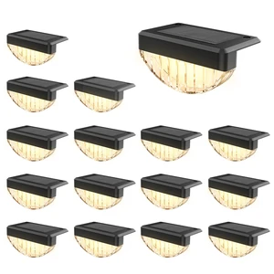 16 Pack Solar Deck Lights Outdoor, Warm White LED Solar Step Lights for Outside, Waterproof Fence Light for Patio, Deck, Stairs, Yard, Pool and Porch (Black) 16 Pack Solar Deck Lights Outdoor, Warm White LED Solar Step Lights for Outside, Waterproof Fence Light for Patio, Deck, Stairs, Yard, Pool and Porch (Black)