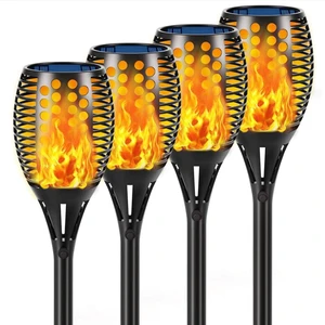 43" Flickering Flame Solar Torch Lights Outdoor Waterproof, 4 Pack Realistic 96 LED Flame Effect,Higher & Larger 10-12 Runtime,Landscape Decoration Auto On/Off for Yard Garden Pathway 43" Flickering Flame Solar Torch Lights Outdoor Waterproof, 4 Pack Realistic 96 LED Flame Effect,Higher & Larger 10-12 Runtime,Landscape Decoration Auto On/Off for Yard Garden Pathway