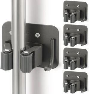 Broom Holder Wall Mount Rack, 304 Stainless Steel Mop and Tool Organizer Drill-Mounted Gripper Rack Holds Brooms, Mops and Garden Tools Safely in the Laundry Room, Kitchen, Garage, Garden and Shed Broom Holder Wall Mount Rack, 304 Stainless Steel Mop and Tool Organizer Drill-Mounted Gripper Rack Holds Brooms, Mops and Garden Tools Safely in the Laundry Room, Kitchen, Garage, Garden and Shed