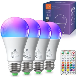 Color Changing Light Bulb, LED Light Bulbs 100 Watt Equivalent with Remote Control, 9 RGB Colors & 3CCT, DIY/Timer/Sleep Mode,12W, 1300 Lumens, A19 E26 Lightbulbs for Home (4 Pack) Color Changing Light Bulb, LED Light Bulbs 100 Watt Equivalent with Remote Control, 9 RGB Colors & 3CCT, DIY/Timer/Sleep Mode,12W, 1300 Lumens, A19 E26 Lightbulbs for Home (4 Pack)