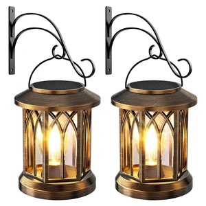 Solar Lantern Outdoor Lights with Wall Mount Kit, Upgraded Solar Lanterns 2 Pack, Outdoor Waterproof, Hanging Solar Lights for Outside Decorative Yard Patio Path Porch Garden(Antique Copper) Solar Lantern Outdoor Lights with Wall Mount Kit, Upgraded Solar Lanterns 2 Pack, Outdoor Waterproof, Hanging Solar Lights for Outside Decorative Yard Patio Path Porch Garden(Antique Copper)