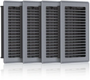 6x10 Floor Register, Gray Vent Cover with Adjustable Airflow, 4 Pack Rust-Resistant Steel Floor Vents, Durable & Whisper-Quiet, Tool-Free Drop-In Installation, Great for Living Rooms, Bathrooms 6x10 Floor Register, Gray Vent Cover with Adjustable Airflow, 4 Pack Rust-Resistant Steel Floor Vents, Durable & Whisper-Quiet, Tool-Free Drop-In Installation, Great for Living Rooms, Bathrooms